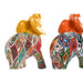 Decorative Figure Home ESPRIT Yellow Multicolour Orange Elephant 16 x 7 x 17 cm (2 Units) - Декорация и
