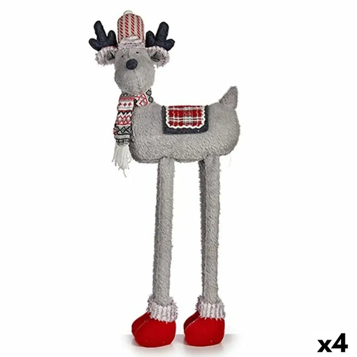 Decorative Figure Krist+ FG09-PX21385BR Red Grey Christmas Reindeer 23 x 55 x 49 cm (4 Units) - Декорация и
