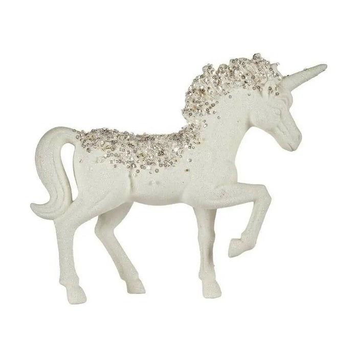 Decorative Figure Krist+ White Unicorn 9,5 x 31 x 40 cm - Декорация и Осветление<<<Дом Градина<<<BigBuy&&&Други