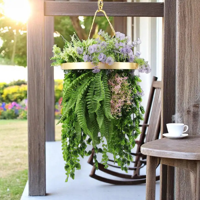 DECORATIVE LANDSCAPING HANGING RING F40CM FERN HD HD-10457 - Изкуствено озеленяване<<<Мрежи и