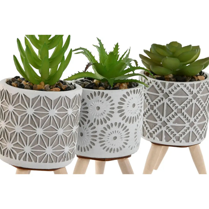 Decorative Plant Home ESPRIT Polyethylene Cement 6,5 x 6,5 x 11 cm (3 Units) - Декорация и Осветление<<<Дом