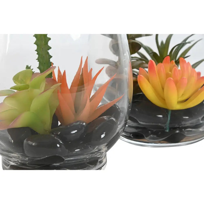 Decorative Plant Home ESPRIT PVC Crystal 10 x 10 x 15 cm (2 Units) - Декорация и Осветление<<<Дом