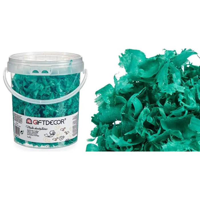 Decorative Shavings Gift Decor Turquoise 1,4 L (6 Units) - Декорация и Осветление<<<Дом Градина<<<BigBuy&&&Други