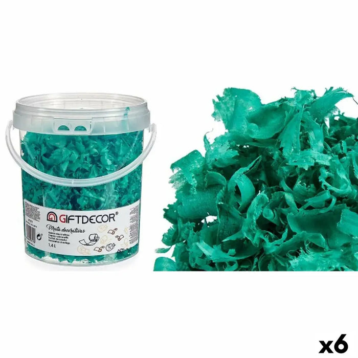 Decorative Shavings Gift Decor Turquoise 1,4 L (6 Units) - Декорация и Осветление<<<Дом Градина<<<BigBuy&&&Други