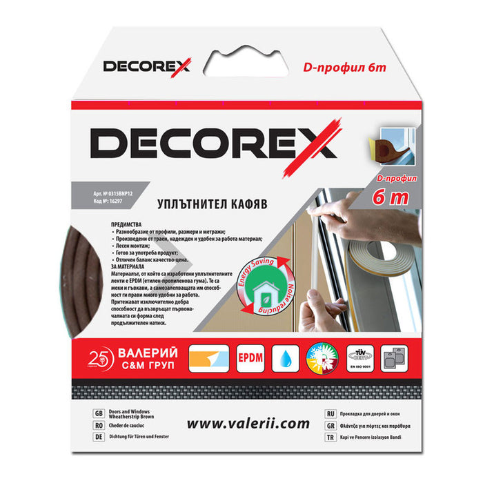 RUBBER SEAL D-PROFILE DECOREX