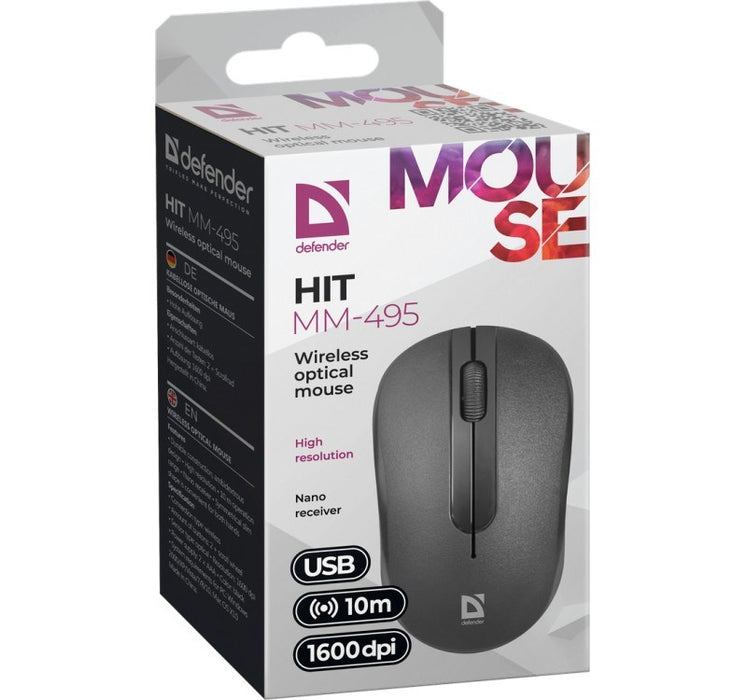 MOUSE DEFENDER HIT MM-495 RF OPTIC BLACK 1600dpi 3P