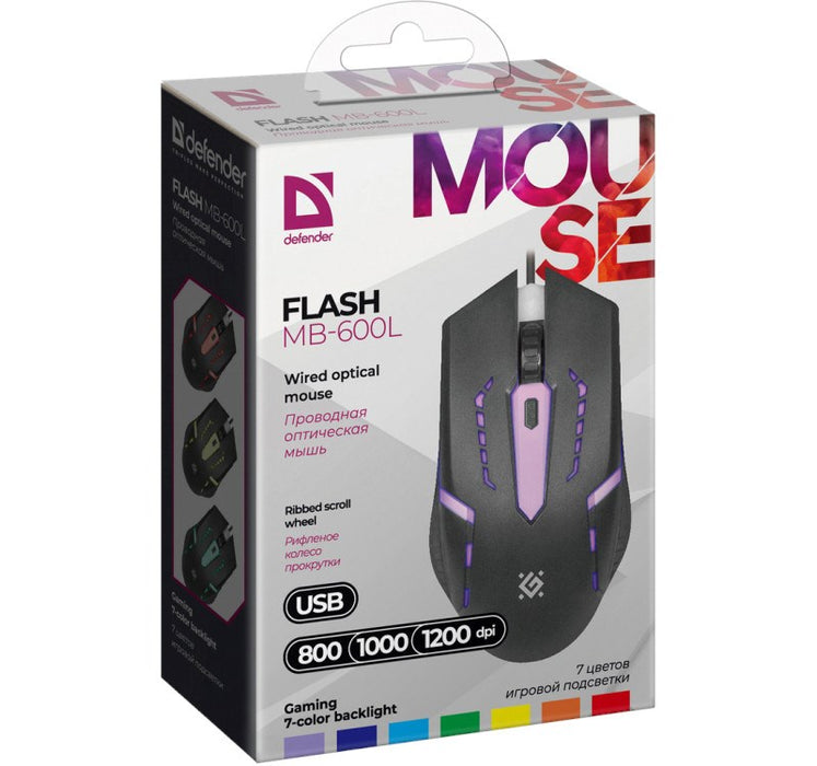 MOUSE DEFENDER FLASH MB-600L OPTIC LED 1200dpi 4P