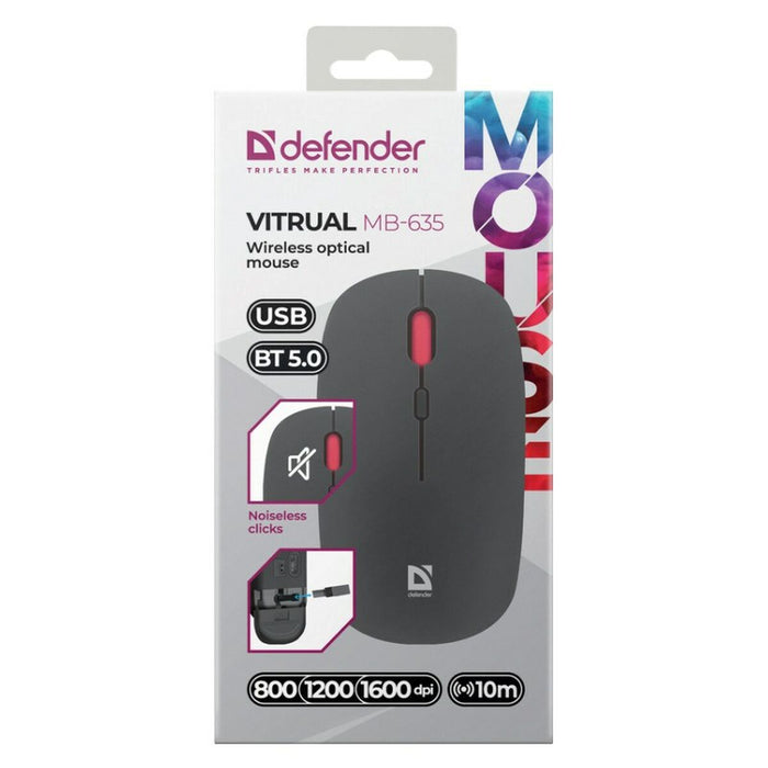 Wireless Bluetooth Mouse Defender VITRUAL MB-635 Black 1600 dpi