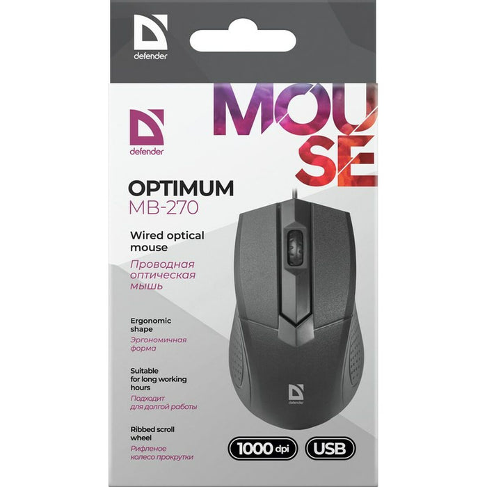 Optical mouse Defender Optimum MB-270 Black 1000 dpi (1000 dpi)