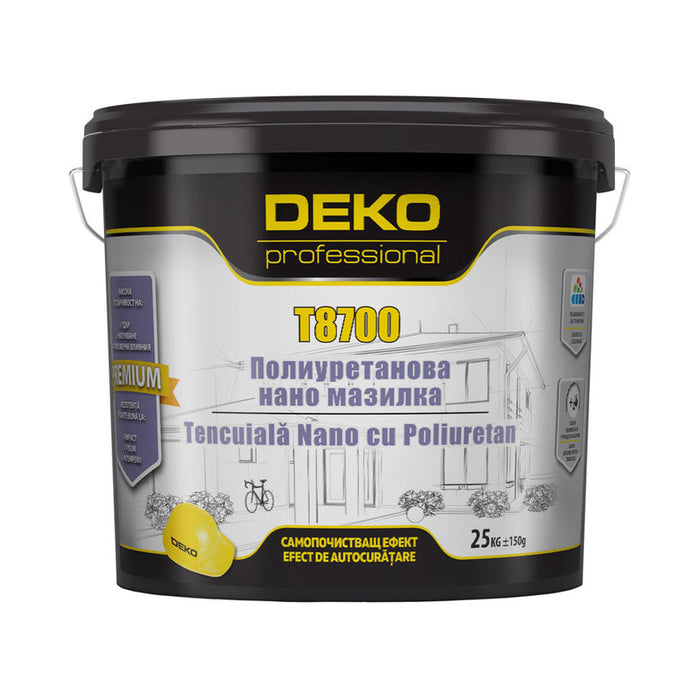 POLYURETHANE NANO PLASTER WITH FIBERS SCRATCHED STRUCTURE D1.5 DEKO