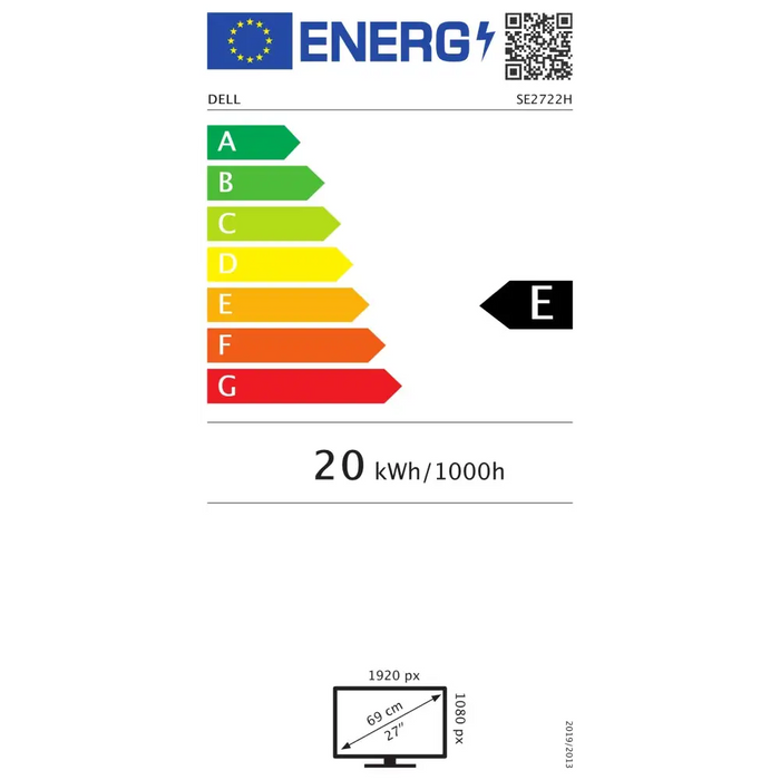 DELL S Series SE2722H LED display 68.6 cm (27’’) 1920 x 1080 pixels Full HD LCD Black