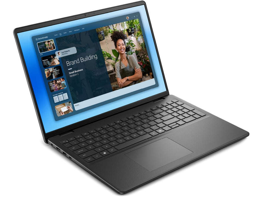 Dell 16 DC16250, Intel Core 5 120U (10 cores, up to 5.0 GHz), 16.0" FHD+(1920x1200) AG, 300nits, 16GB, 2x8GB, DDR5, 5200 MT/s, 512GB M.2 PCIe, Intel Graphics, Cam, FPR, Wi-Fi 6, Backlit Kb, Ubuntu, Carbon Black, 3Y PS