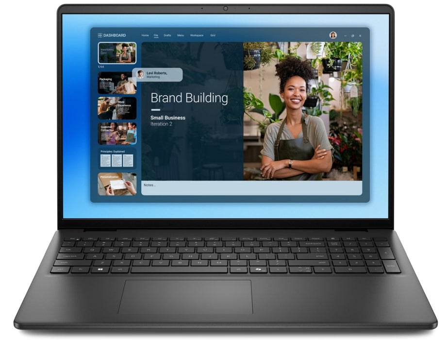 Dell 16 DC16250, Intel Core 7 150U (10 cores, up to 5.4 GHz), 16.0" FHD+(1920x1200) Touch 300nits, 16GB, 2x8GB, DDR5, 5200 MT/s, 1TB M.2 PCIe, Intel Graphics, Cam, FPR, Wi-Fi 6, Backlit Kb, Ubuntu, Carbon Black, 3Y PS