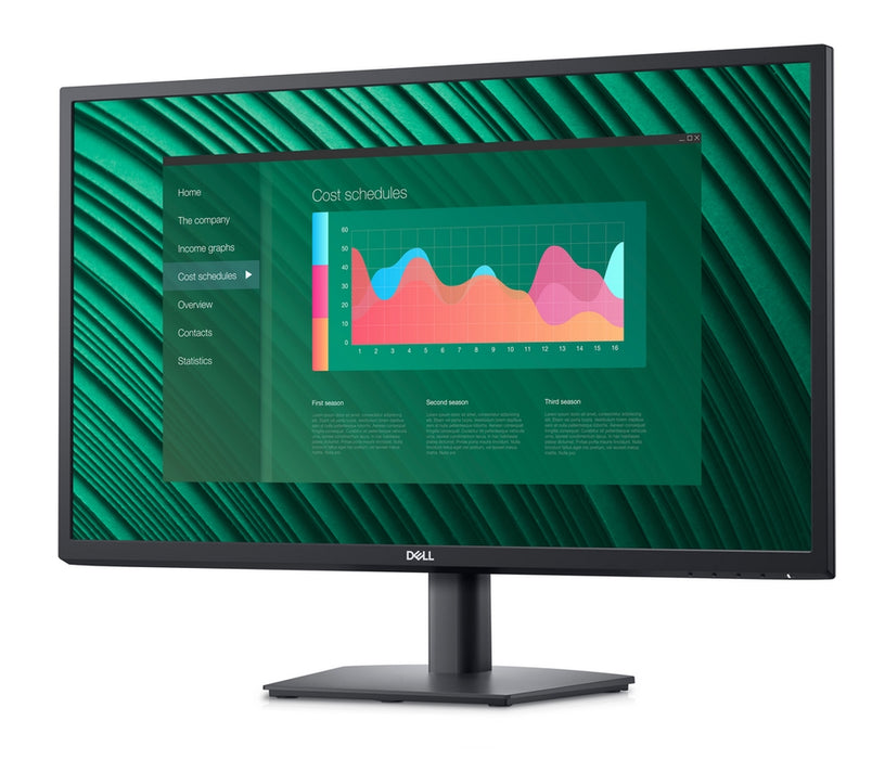 Dell E2723H, 27" Wide LED Anti-Glare, VA, 5ms, 3000:1, 300 cd/m2,  1920x1080 Full HD, ComfortView, VGA, DP, Tilt, Black