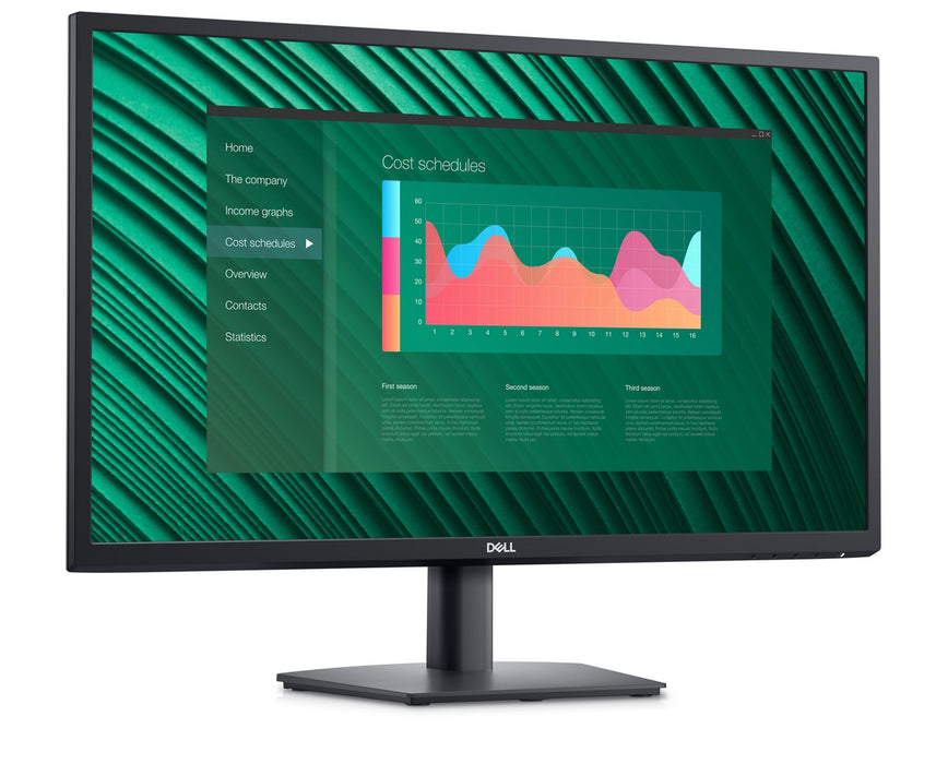 Dell E2723H, 27" Wide LED Anti-Glare, VA, 5ms, 3000:1, 300 cd/m2,  1920x1080 Full HD, ComfortView, VGA, DP, Tilt, Black