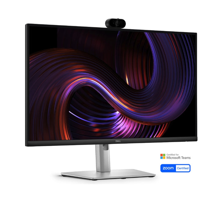 Dell P2726DEV, 27" Webcam Monitor, IPS Anti-Glare, 5ms, 100 Hz, 1500:1, 350 cd/m2, QHD 2560x1440, 99% sRGB, HDMI, Display Port, USB-C Hub, RJ45, Webcam, KVM Switch, PD 90W, Height Adjustable, Pivot, Swivel, Tilt, Black