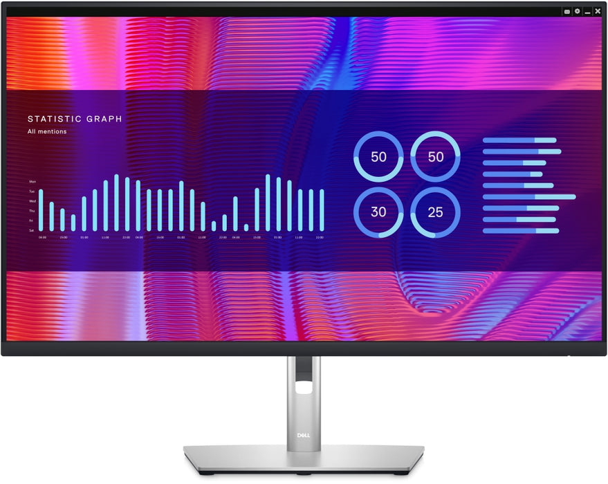 Dell P3223DE, 31.5" Wide LED AG IPS Panel, 5ms, 1000:1, 350 cd/m2, 2560x1440, 99% Srgb, HDMI, DP, USB-C hub, USB 3.2 Gen 1, RJ45, ComfortView, Height, Pivot, Swivel, tilt, Black