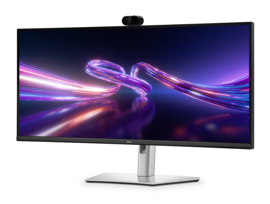 Dell P3426WEV, 34.1"  Curved Webcam Monitor, IPS Anti-Glare, 5ms, 100 Hz, 1500:1, 350 cd/m2, UW-QHD 3440x1440, 99% sRGB, HDMI, Display Port, USB-C Hub, RJ45, Webcam, KVM Switch, PD 90W, Height Adjustable, Pivot, Swivel, Tilt, Black