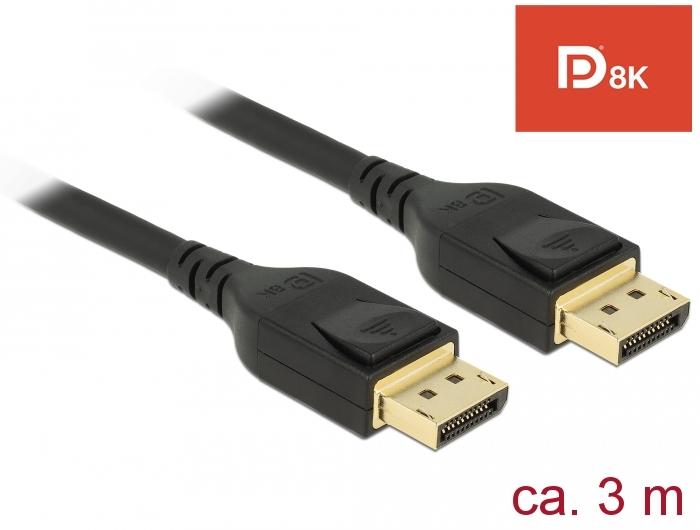 Delock cable DisplayPort male - DisplayPort male 3.0m 8K 60 Hz Black - PC кабели<<<Кабели<<<ValiAPI