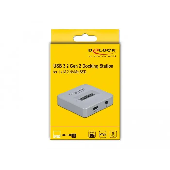Delock docking station For M.2 NVMe PCIe SSD USB-C 3.2 Gen 2 - Входно-изходни контролери<<<Компютърни