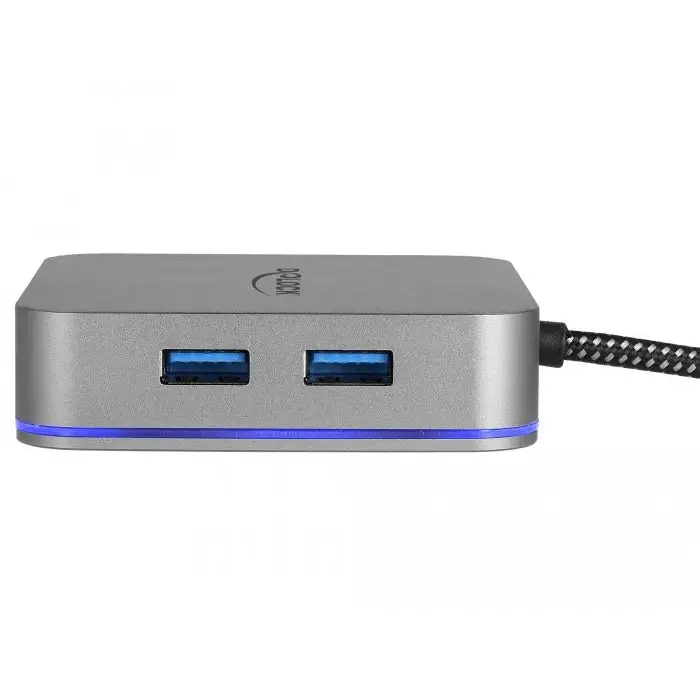 Delock docking station USB-A USB-C HDMI Gigabit LAN PD Backlight Gray - Аксесоари за лаптопи/таблети<<<Лаптопи таблети