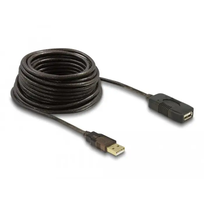 DeLock extension cable USB-A male - USB-A female USB 2.0 10 m Black - Кабели за мобилни