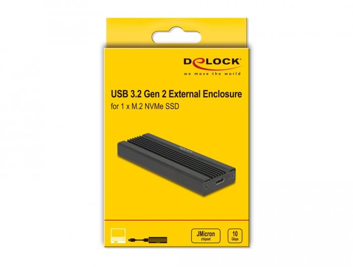 Delock external drawer For M.2 NVMe PCIe SSD USB-C 3.2 Gen 2 10 Gbps - Чекмеджета за дискове<<<Компютърни
