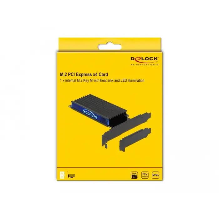 Delock Slot Expansion Card PCI Express x4 to 1 x internal NVMe M.2 Key M RGB LED Low Profile - Входно-изходни