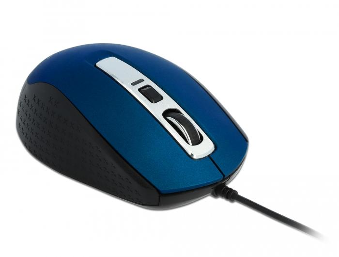 Optical mouse DeLock, USB-A, 5 buttons, Blue
