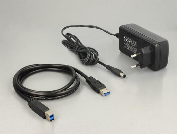 External docking station Delock 62661, for 2.5"/3.5" HDD/SSD, USB 3.0, Clone function, Black