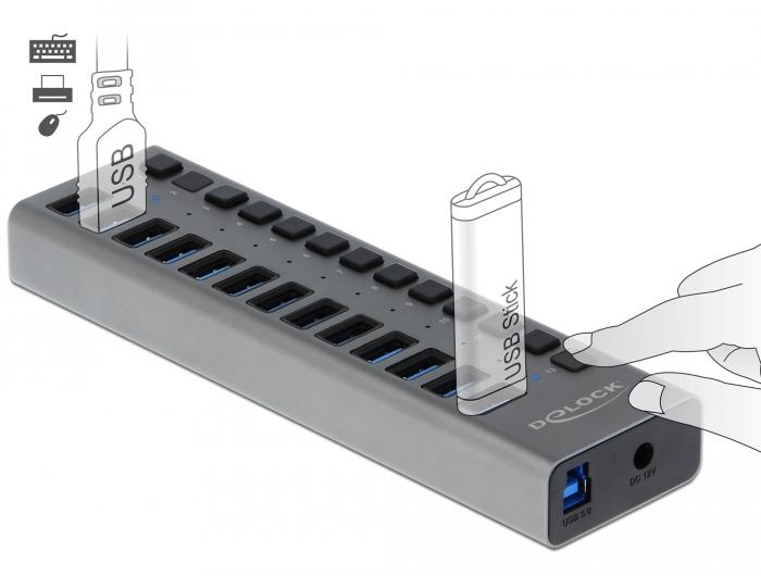 Delock USB hub, 13 x USB-A, DELOCK-63738