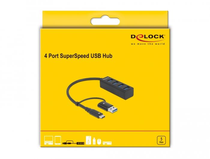 USB hub, 4 ports, DELOCK-63828