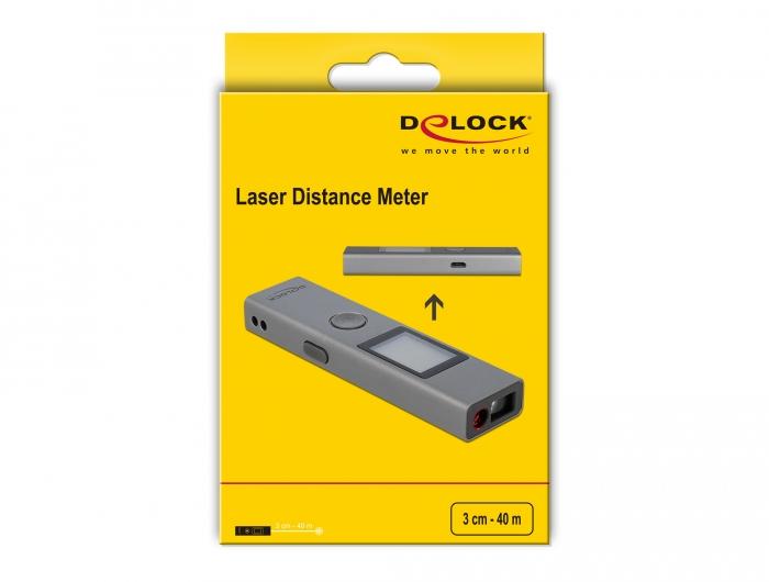Laser range finder DeLock 64071, 3 cm - 40 m, Accuracy 2 mm, Gray