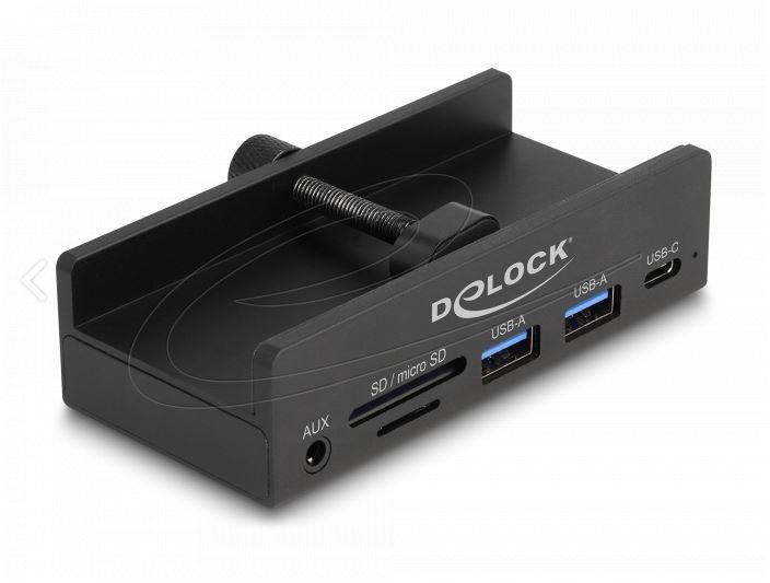 External USB Hub, 3-Port, 5 Gbps, 2 x USB-A, 1 x USB-C, 2-Slot Card Reader