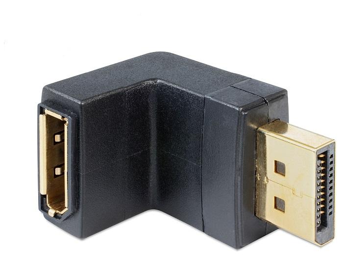 Delock adapter, DisplayPort male - DisplayPort female, 90°