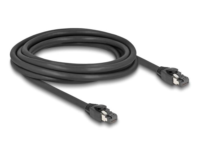 Network cable Delock, Cat.8.1 S/FTP, 3 m, Up to 40 Gbps, Black