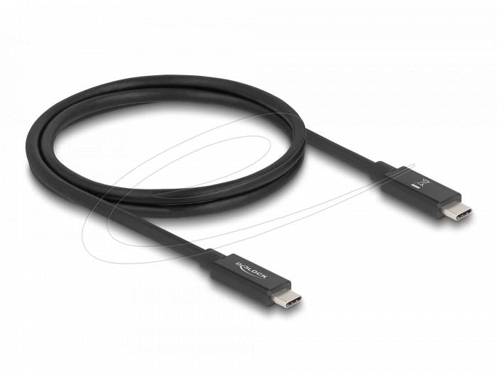 Delock Cable E-Marker USB-C, 80 Gbps, 16K 60 Hz, PD 3.1 240 W, 1 m, black
