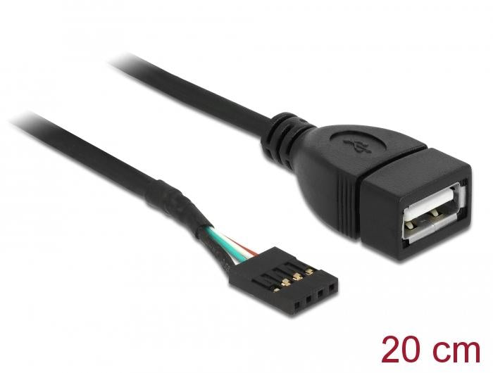 Cable DeLock USB Pin header female > USB 2.0 type-A female, 20 cm