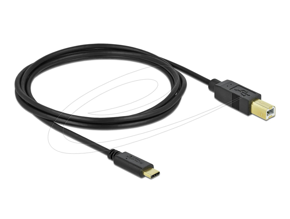 Delock Cable USB-C 2.0 male - USB-B male, 2 m, Black