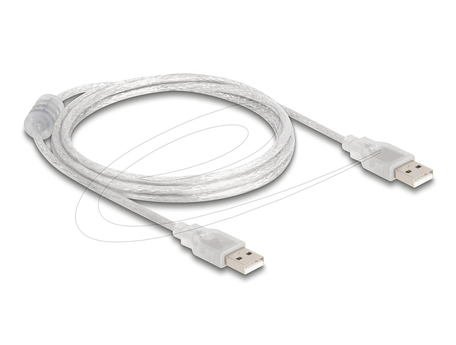 Delock Cable USB-A male - USB-A male 1.5 m, transparent
