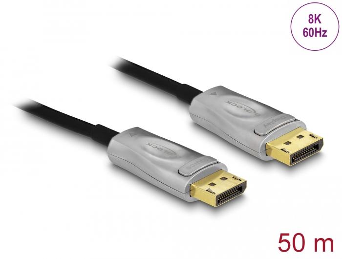 Optical cable Delock, Active, DisplayPort 1.4 8K, 50 m