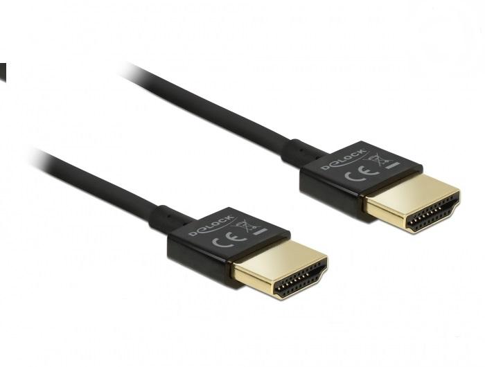 Cable Delock HDMI-A male - HDMI-A male, Ethernet, 4K, 0.5 m, Black
