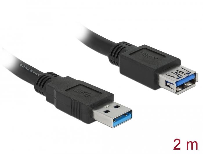 Delock Cable extension shielded USB 3.0 Type-A male > USB 3.0 Type-A female 2.0 m black