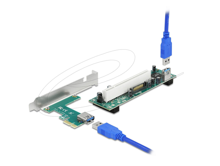 Delock Riser card PCI Express Card x 1 to 1 x PCI 32 Bit Slot with cable 60 cm
