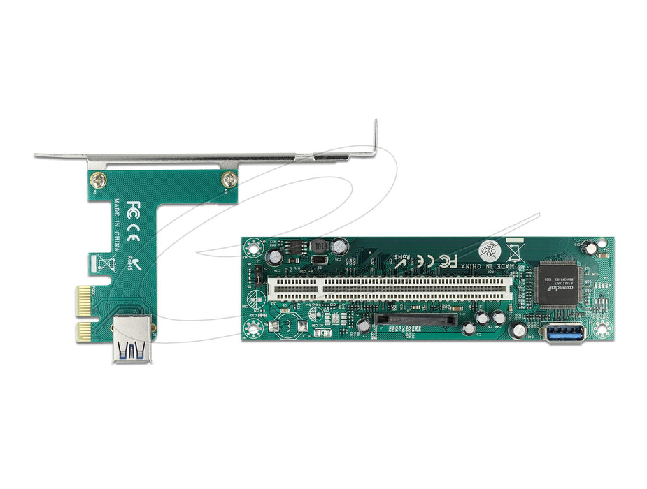 Delock Riser card PCI Express Card x 1 to 1 x PCI 32 Bit Slot with cable 60 cm
