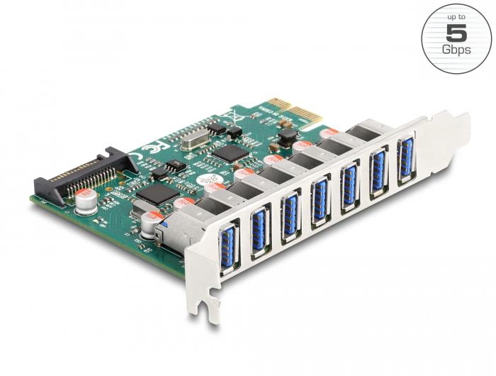 Card PCI Express x1 Delock to 7 x external USB 5 Gbps Type-A