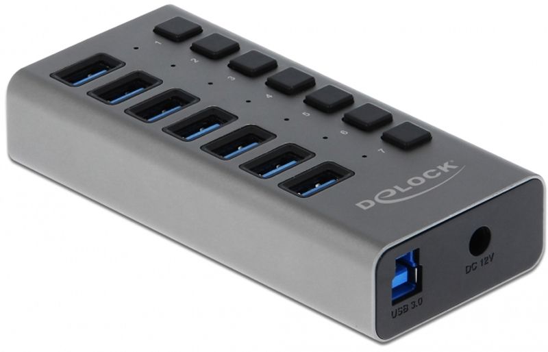 USB-A hub, 7 ports, DELOCK-63669