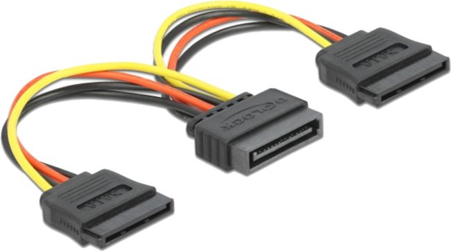 Cable DeLock Power SATA 15 pin to 2 x SATA HDD, 15 cm