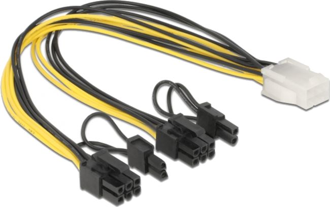 Cable DeLock PCI Express power 6 pin female > 2 x 8 pin male, 30 cm