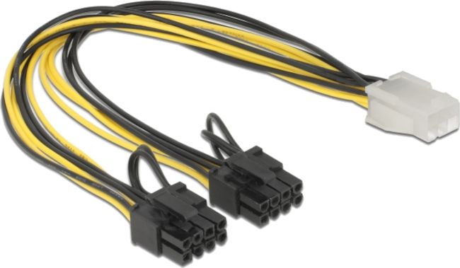 Cable DeLock PCI Express power 6 pin female > 2 x 8 pin male, 30 cm